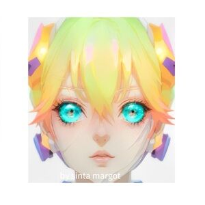 HANDCRAFTED digital art print Vibrant Anime Character Art Print with lamination